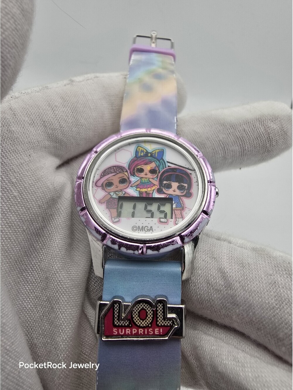 LOL Surprise Girls Digital Watch Accutime LOL4494WM Tie Dye Silicone Band